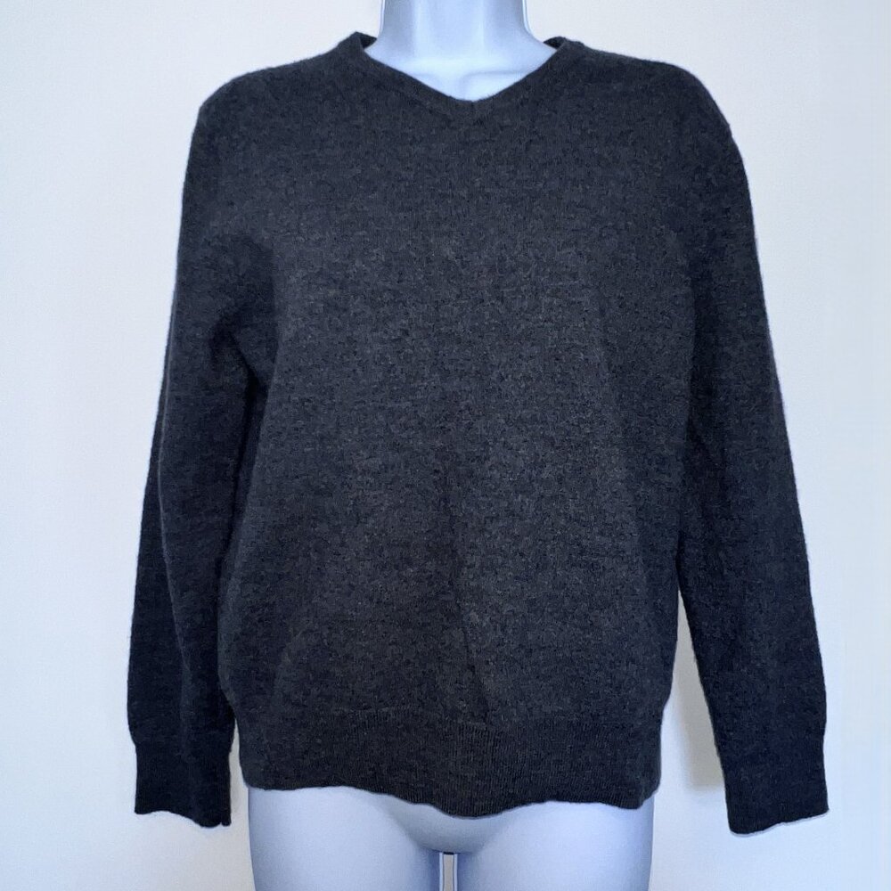 Dadcore Preppy Old Money Declan Cartwright Merino Wool V-neck Sweater Men's XL